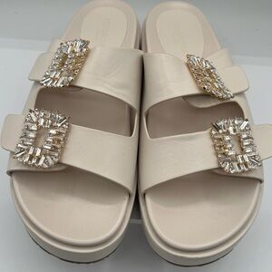 Prima Donna Cream Sandals with Gold Embellishments